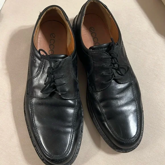 Ecco | Shoes | Ecco Square Tie Black Mens Dress Shoes Great  display picture 1